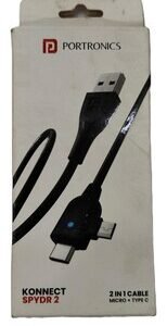 PORTRONICS KONNECT SPYDR 2 (2 IN 1 CABLEMICRO + TYPE C)